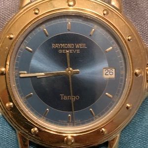 Raymond Weil Men’s Watch Tango 18K plated leather